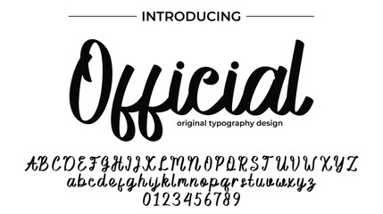 Official Font Stylish brush painted an uppercase vector letters, alphabet, typeface