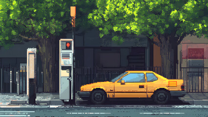 Fototapeta premium Parking Meter pixel art