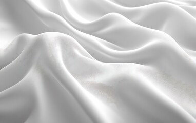 Obraz premium A soft white fabric drapes gracefully, showcasing delicate textures and smooth curves that create an elegant aesthetic.