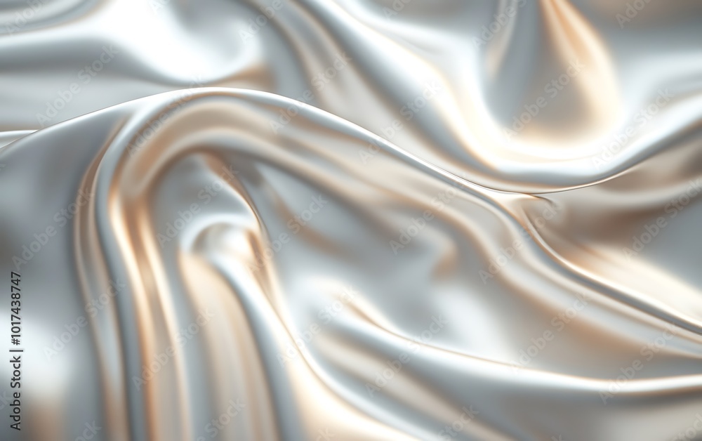 Aufkleber A close-up view of elegantly draped satin fabric with soft folds and a shimmering, smooth surface.