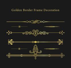 Golden ornamental border frame collection for elegant decorative designs

