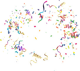 Rainbow Splash Happy Vector Transparent Panoramic Background. Cheerful Celebration Polka Design. Colorful Powder Flying Backdrop.