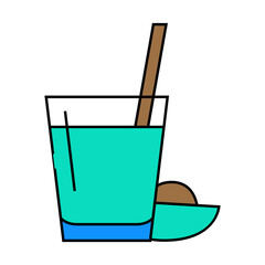 avocado smoothie drink line icon vector. avocado smoothie drink sign. isolated symbol illustration