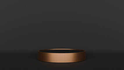 a ring on a black surface with a black background
