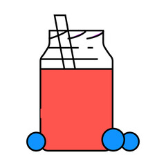 bluberry smoothie drink line icon vector. bluberry smoothie drink sign. isolated symbol illustration