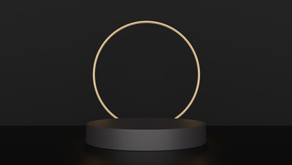 a black table with a white lamp on it