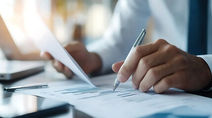 Financial Advisor Explaining Tax Systems A financial advisor explaining complex tax systems to clients, with documents and charts Suitable for financial advisory firm marketing 