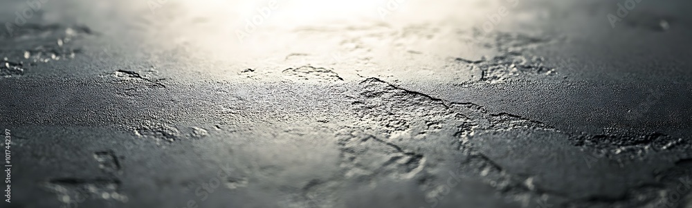Aufkleber A close-up of a textured surface with water droplets, reflecting light, creating an abstract and serene atmosphere.