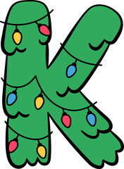 K Christmas Tree Hanging Light Decor Alphabet