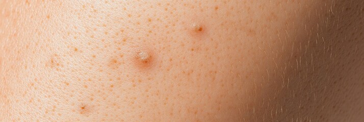 Fototapeta premium Close-Up Of Brown Spots On A Person's Ankle - A high-resolution image depicting the texture of human skin with brown spots on an ankle. The image may be used to illustrate concepts such as skin condi