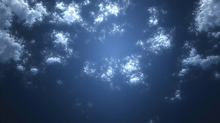 Abstract Background with Blue and White Fractal Clouds