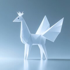 winged horse, paper craft.