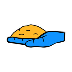 hand wheat grain harvest line icon vector. hand wheat grain harvest sign. isolated symbol illustration