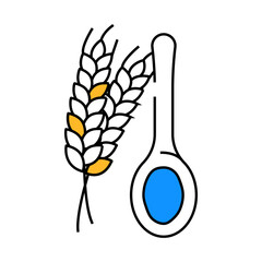 flour spoon wheat line icon vector. flour spoon wheat sign. isolated symbol illustration