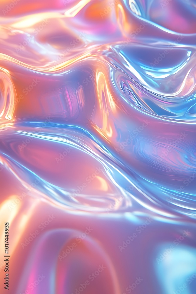 Poster a shimmering, colorful fabric with undulating waves creates an ethereal and dreamy visual effect.