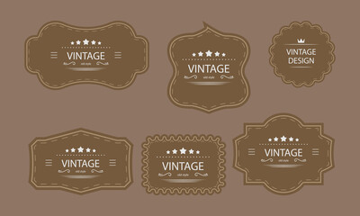 Vintage label and badge set for retro product branding and packaging

