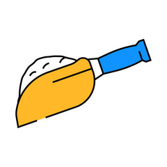 grain wheat wooden spoon line icon vector. grain wheat wooden spoon sign. isolated symbol illustration