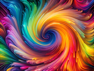 Vibrant swirl of neon hues creates bold, textured pattern, evoking sense of energy and movement. dynamic colors blend seamlessly, captivating viewers attention
