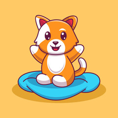 Illustration of a Dog Sitting on a Sofa with a modern look