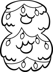 8 Eight Christmas Tree Hanging Light Decor Number Outline