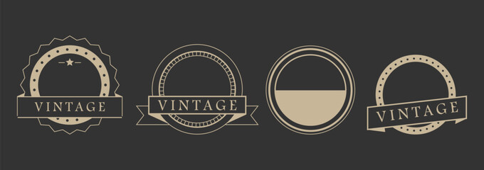 Vintage badge and label set for retro branding and packaging projects

