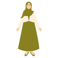 Hijab Girl Fashion Style Character. Vector Illustration in Flat Cartoon Design.