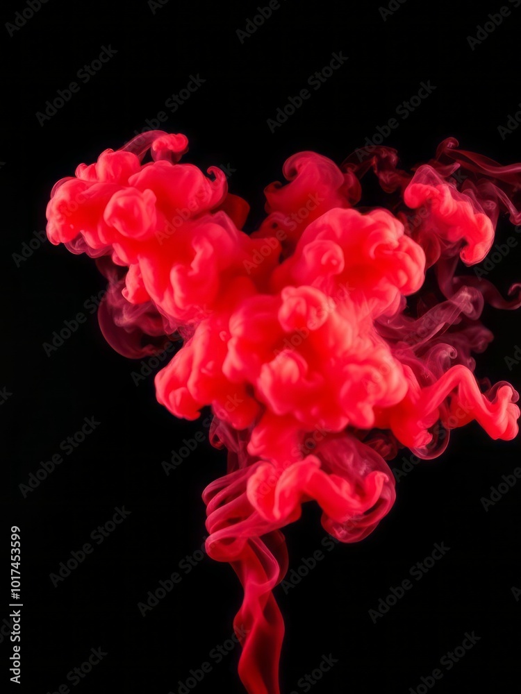 Wall mural crimson color smoke on black background smoke explosion backdrop