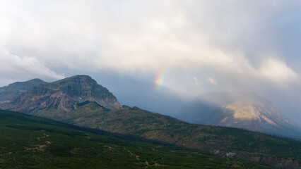 Aerial view of Glacier National Park at dawn