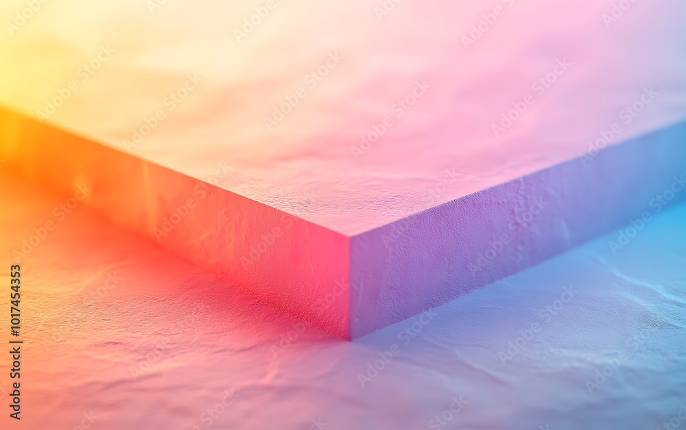 Aufkleber A vibrant abstract image featuring a flat, illuminated surface with soft gradients of pink, orange, and blue hues.