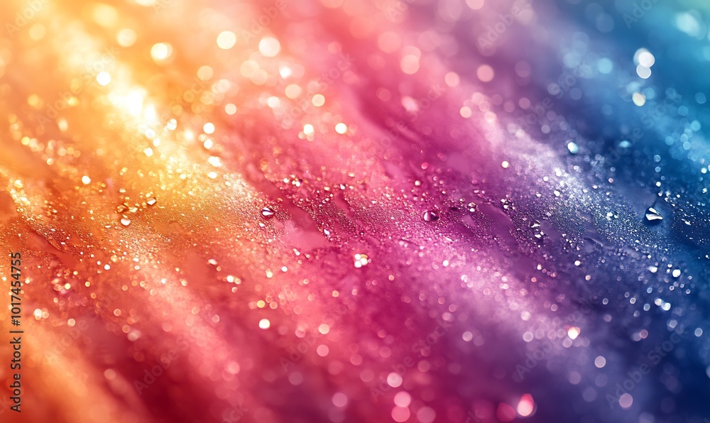 Aufkleber a vibrant, colorful abstract image showcasing a blend of rainbow hues with sparkling textures, creat