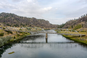 Aerial view of Hardy Bridge in Montana
