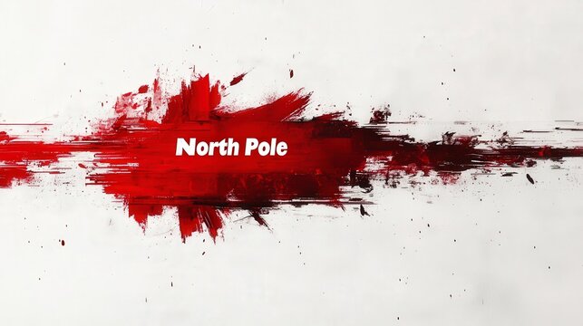 Abstract red and white art with text at the center