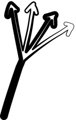 Arrows icon set. Doodle lines