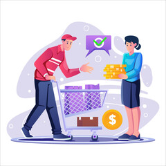 Cash On Delivery Illustration using modern style vector view