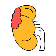 kidney cancer line icon vector. kidney cancer sign. isolated symbol illustration