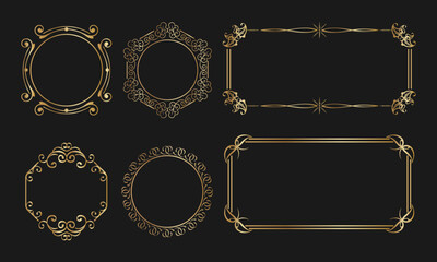 Elegant ornamental frame collection for luxury invitations and decorative projects

