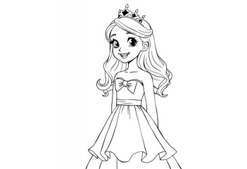 Princess in a Dress with a Crown