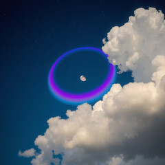 moon in the clouds