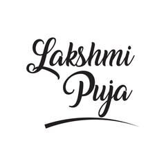 Lakshmi Puja, text design. Vector calligraphy. Typography poster. Usable as background or greeting cards. Vector illustration. EPS 10/AI