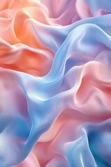 A soft, flowing fabric in pastel hues of pink and blue, creating a serene and elegant texture.
