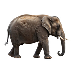 Fototapeta premium walking elephant isolated on transparent background Generative AI