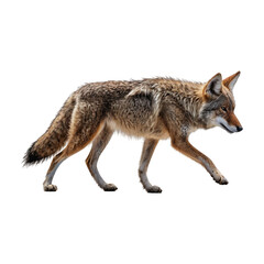 Side of coyote on transparent background PNG Generative AI
