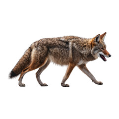 Fototapeta premium Side of coyote on transparent background Generative AI