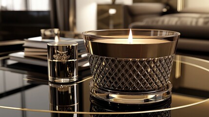 Obraz premium Elegant Candle Display on Modern Coffee Table