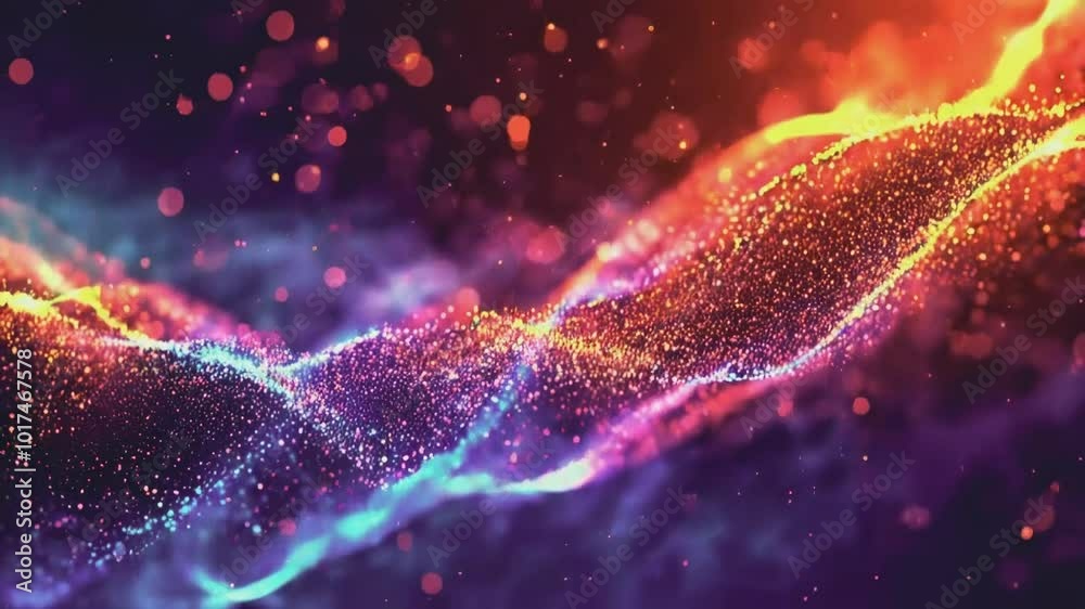 Wall mural digital background effect with dynamic particles