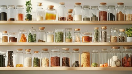 Organized Spice Shelf in Modern Kitchen