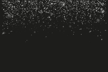 Obraz premium Christmas snow. Falling snowflakes on a dark background. Snowfall. Vector illustration.