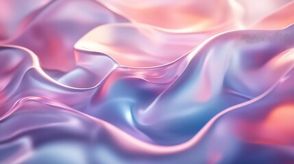 Obraz premium A soft, flowing fabric display with pastel colors and smooth textures, creating a serene and dreamy visual effect.