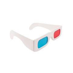 3d glasses on transparent background PNG Generative AI