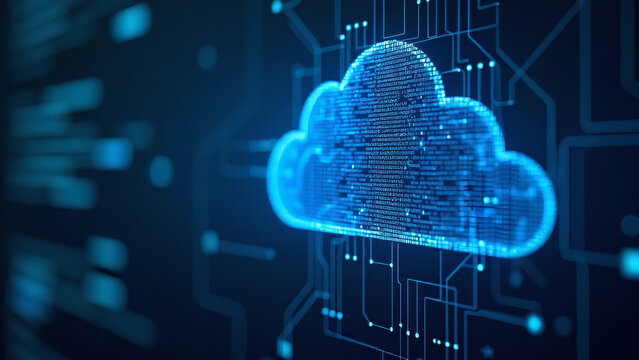 Code internet and big data connection for cloud storage artificial intelligence and coding Blue matrix and network connectivity for ai algorithm quantum computing and communication background